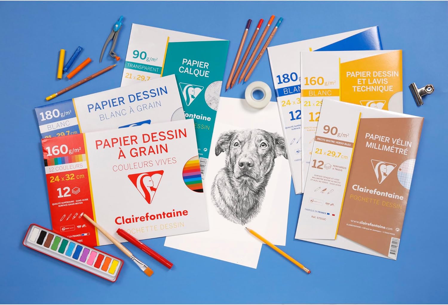 Thumbnail 4 de Pochettes Clairefontaine 96186AMZC avec 10 feuilles A3 📄