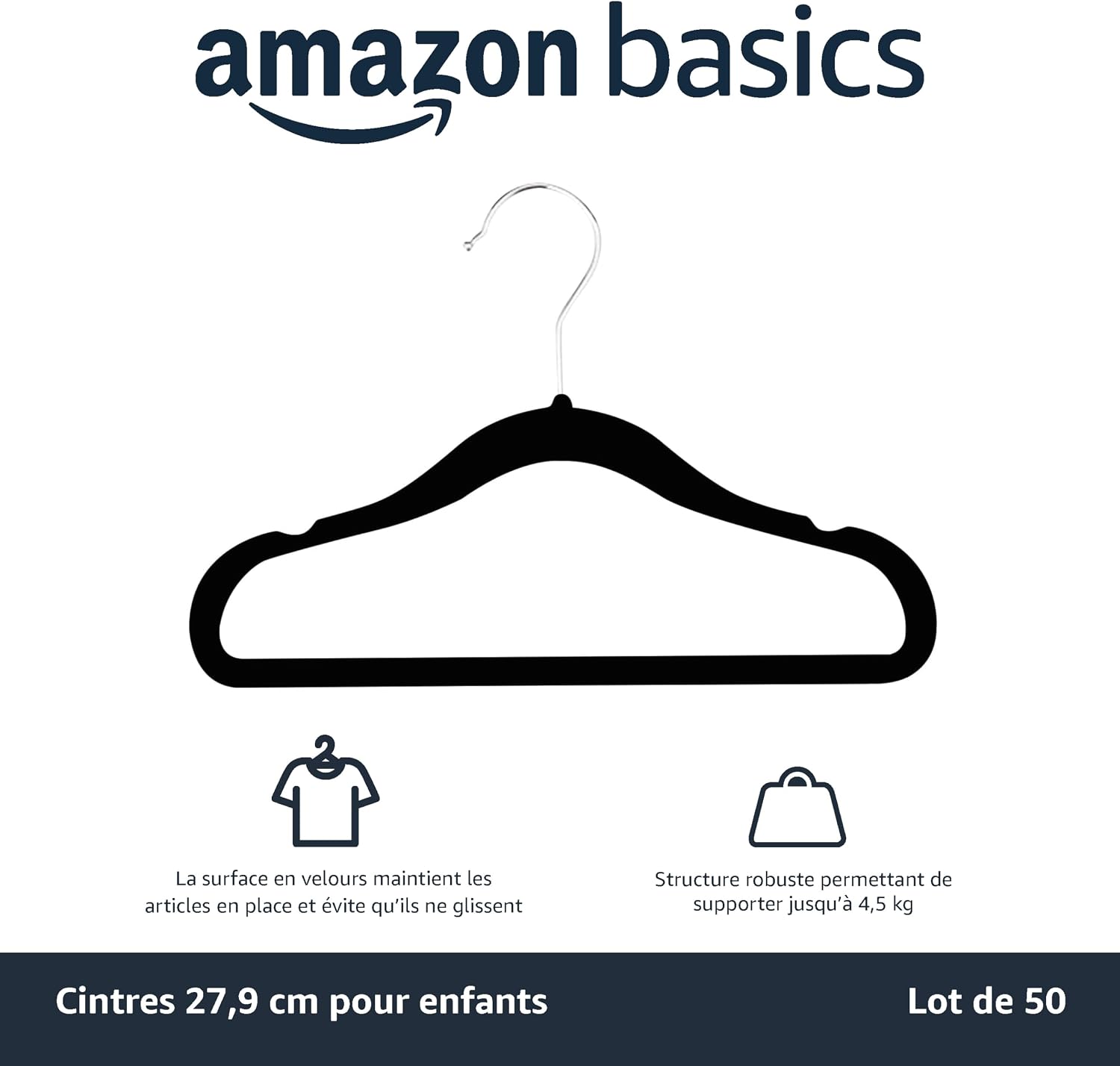Detalle 2 de Amazon Basics Cintres antidérapants 50