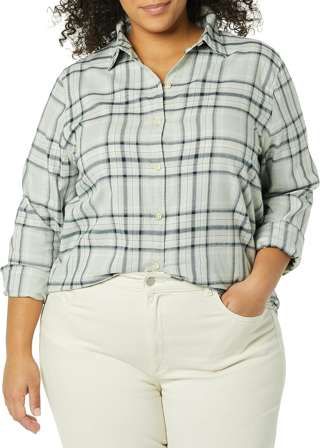 Thumbnail 2 de Amazon Essentials Damen Regular-Fit leichtes kariertes Langarm-Flanellhemd