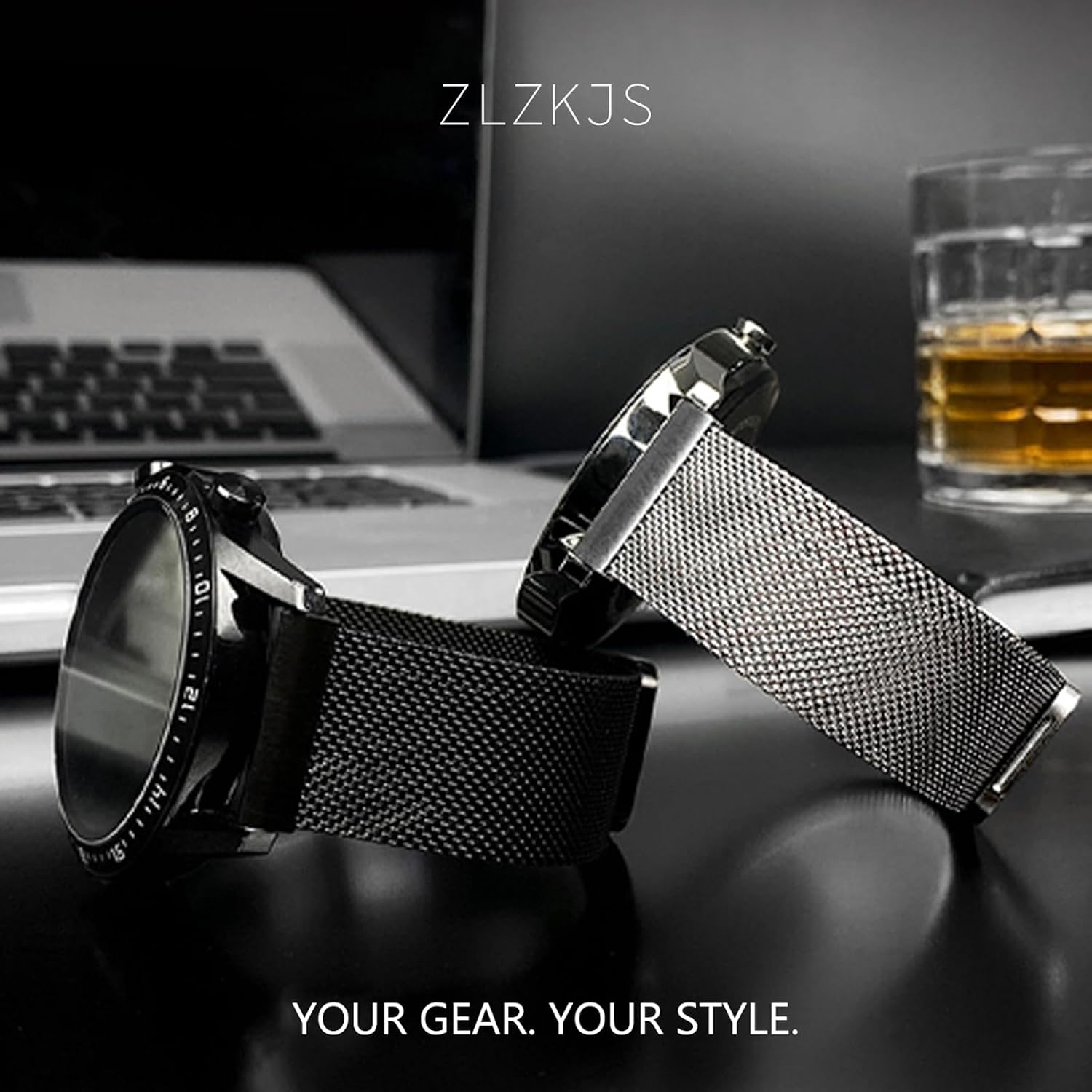 Detalle de ZLZKJS Edelstahl Mesh Uhrenarmband mit Magnetverschluss – Schnellverschluss für 14–24 mm