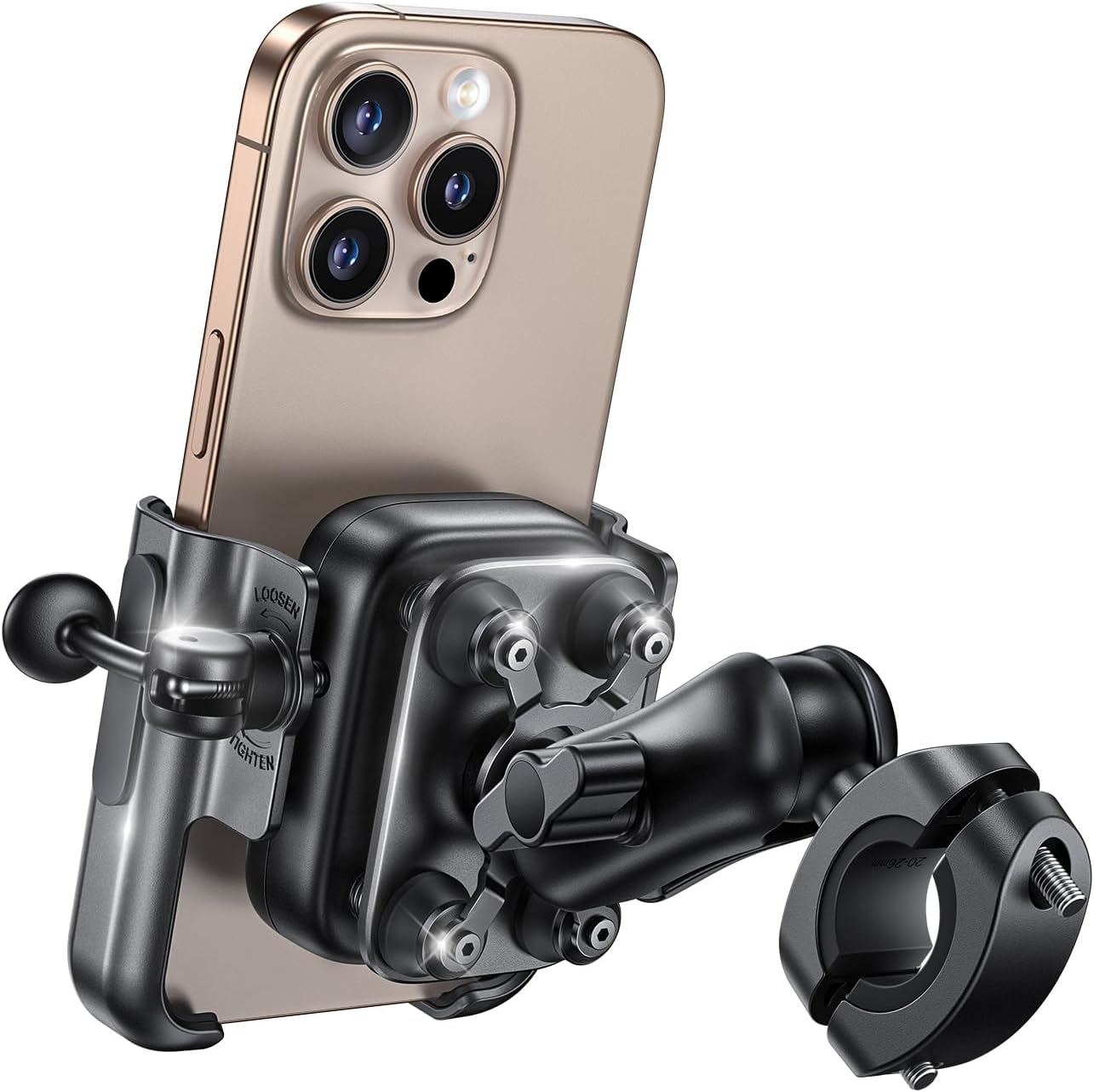 Detalle de Lamicall Motorcycle Phone Mount with Aluminium Alloy, Vibration Dampener and Extendable Arm