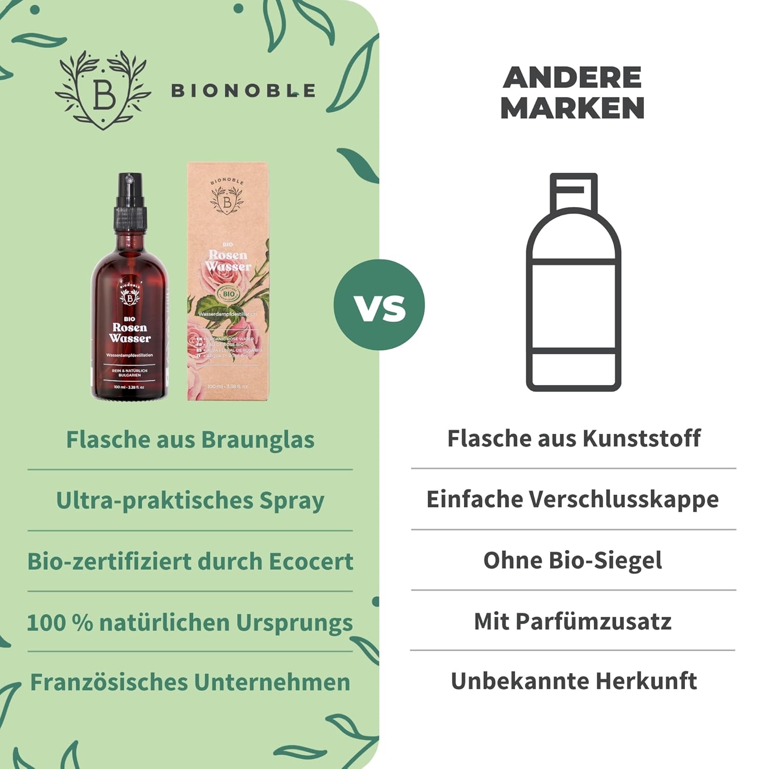 Thumbnail 4 de BIONOBLE Rosenwasser Bio – Gesicht, Haare und mehr in einer Glasflasche (100 ml)