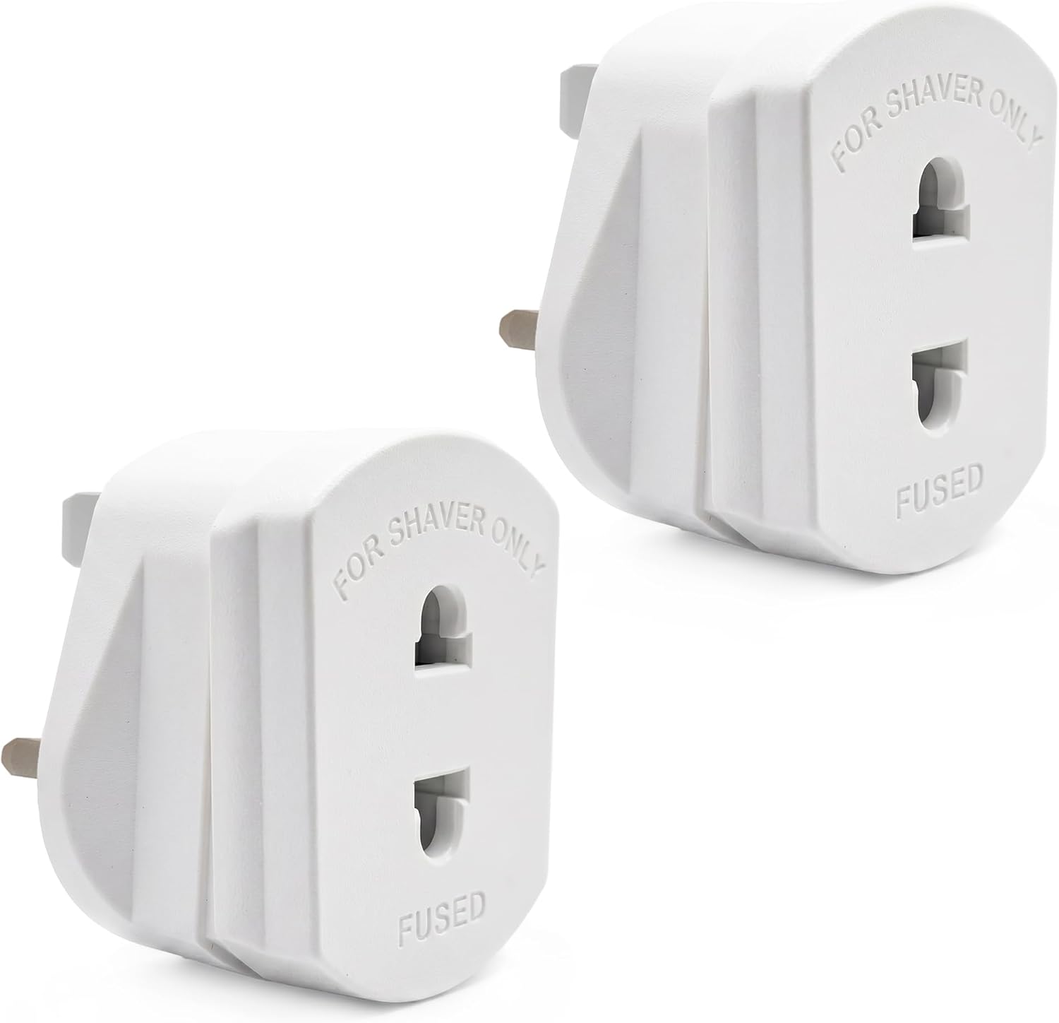 Detalle de 2 Pack UK Electric Toothbrush & Shaver Plug Adapter (2-Pin to 3-Pin) with 1A Fuse & Safety Shutters – for Oral-B, Braun, Philips & more