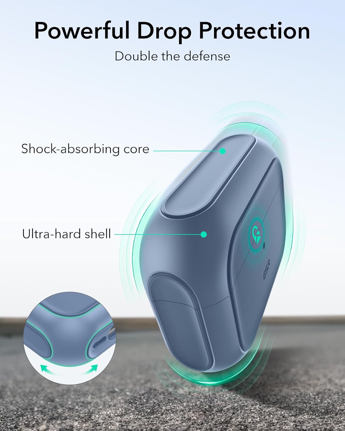 Thumbnail 5 de Coque ESR pour AirPods Pro 2/1 (2019 à 2023), compatible MagSafe, protection contre les chutes – Bleu foncé