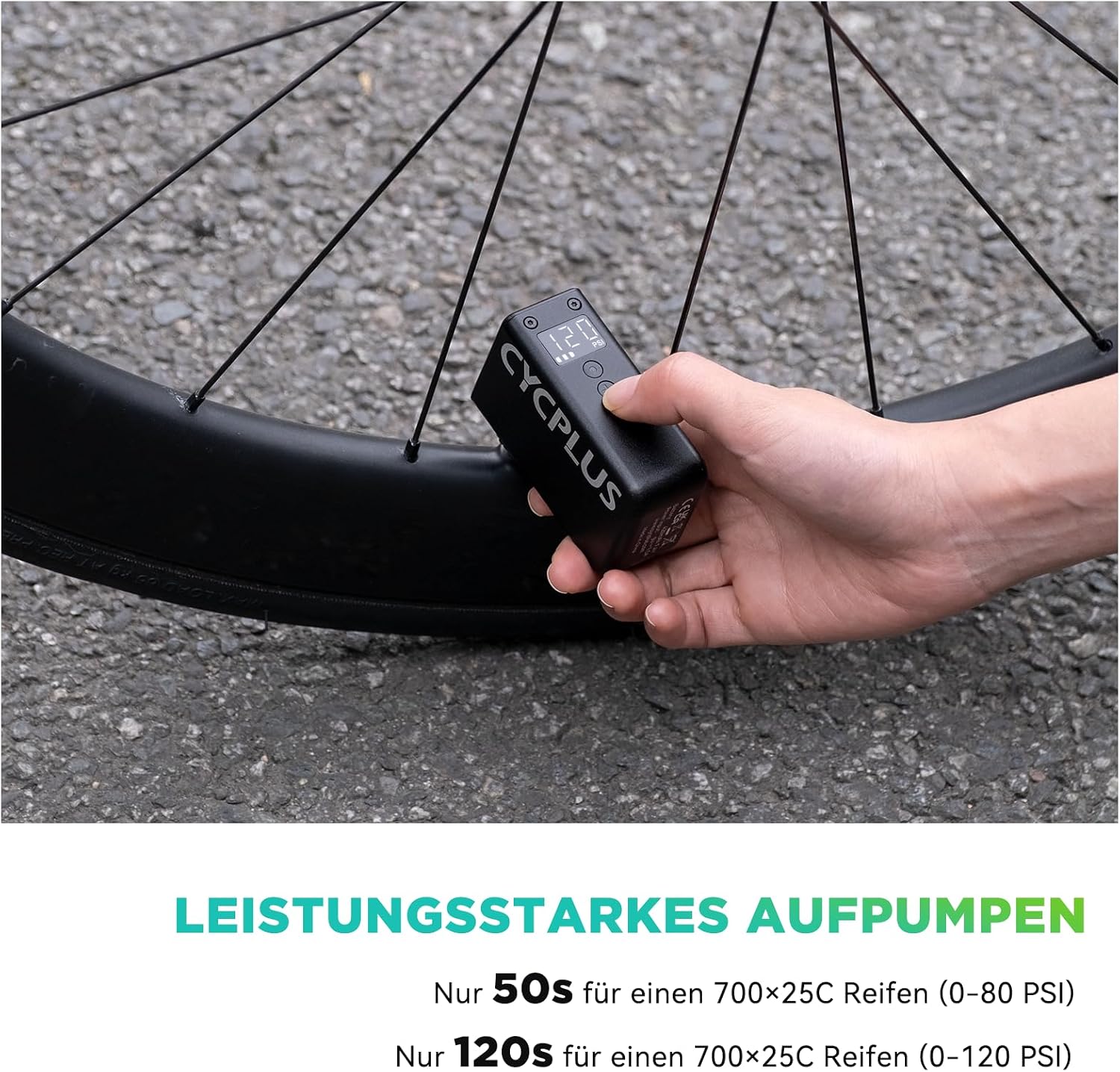 Detalle 1 de CYCPLUS AS2 PRO Tiny Fahrradpumpe 120 PSI