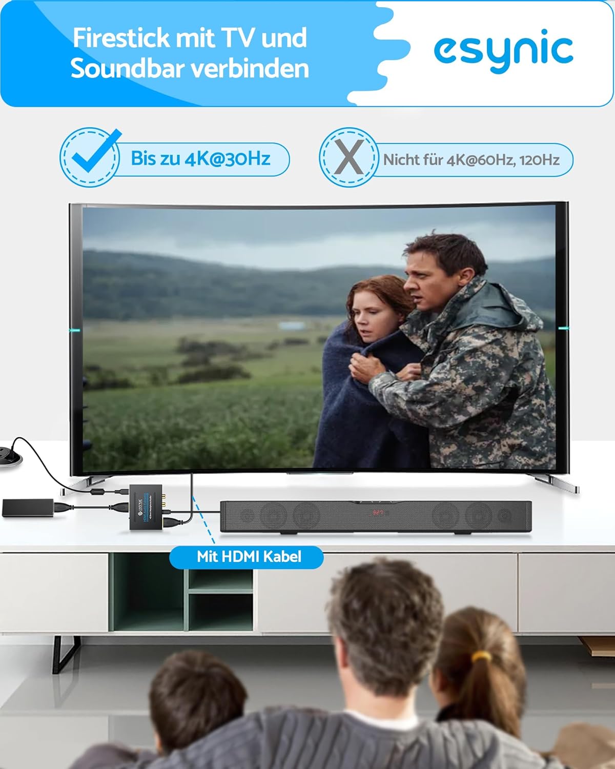 Thumbnail 4 de eSynic Professioneller HDMI-Audio-Extraktor: 4K-HDMI-Adapter mit SPDIF, L/R und 3,5-mm-Ausgang