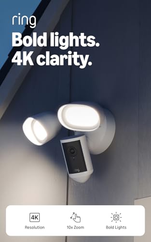 Thumbnail 1 de Ring Floodlight Cam Pro, Wired (Newest Model) — Retinal 4K, 2000 Lumen, 10x Zoom, Wide-Angle Outdoor Security