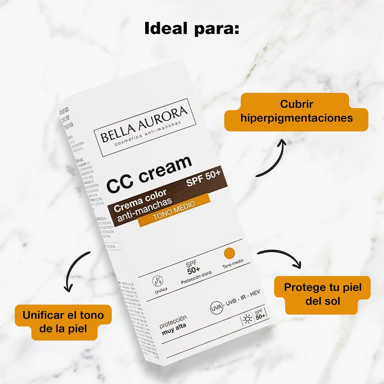 Thumbnail 3 de BELLA AURORA CC Cream Antimanchas SPF50+ 🌞 Tono Medio