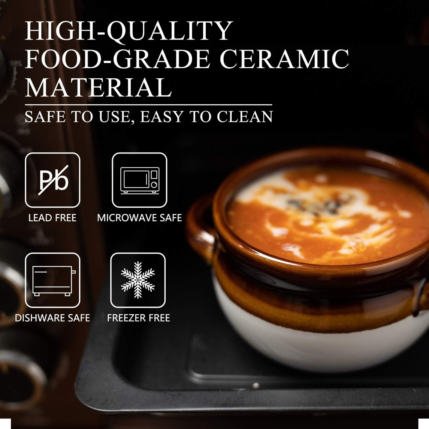Detalle 2 de Vumdua French Onion Soup Bowls 16 oz 🍲