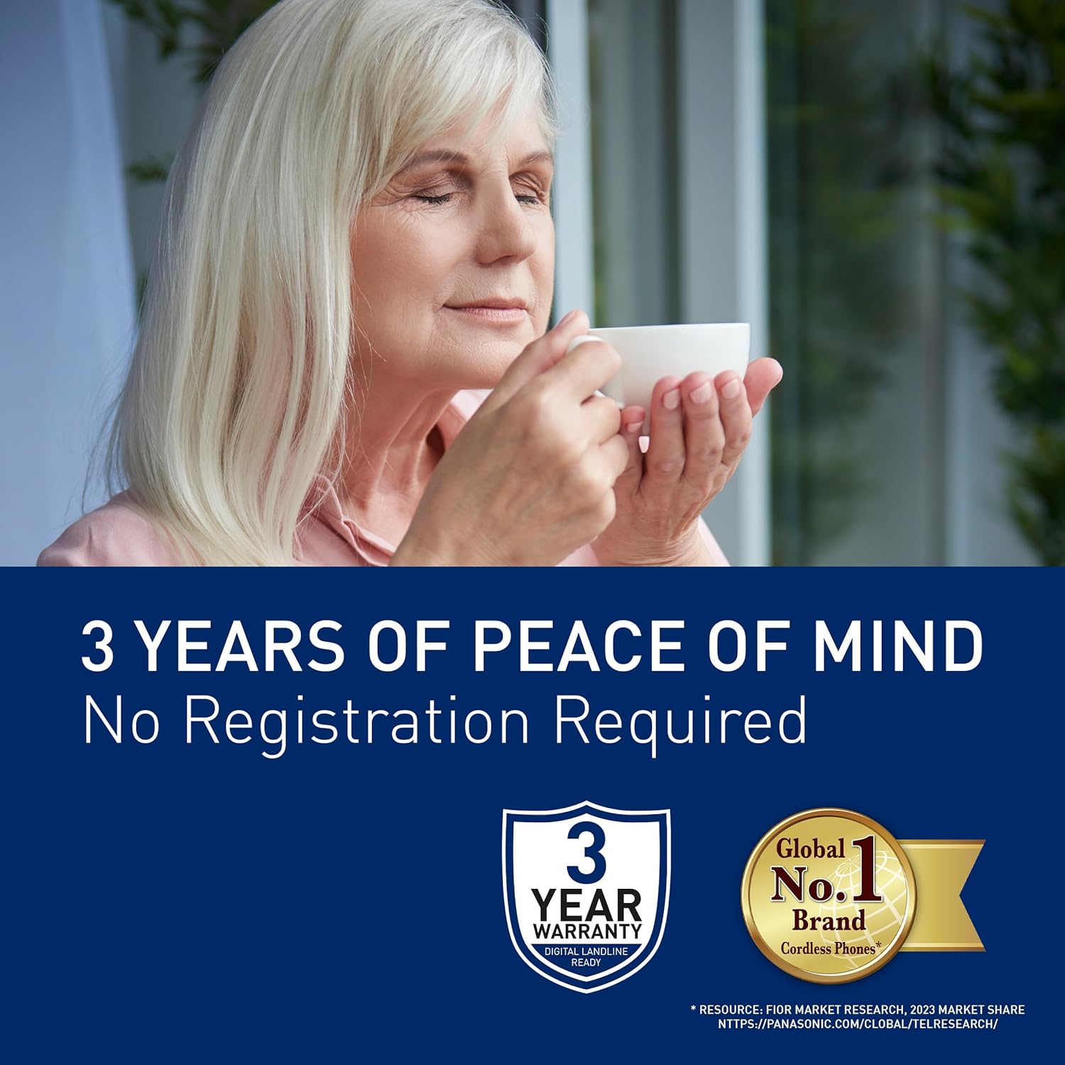 Thumbnail 1 de Panasonic KX-TGJ422EB cordless landline with automated call blocker, answering machine and twin handsets (black)