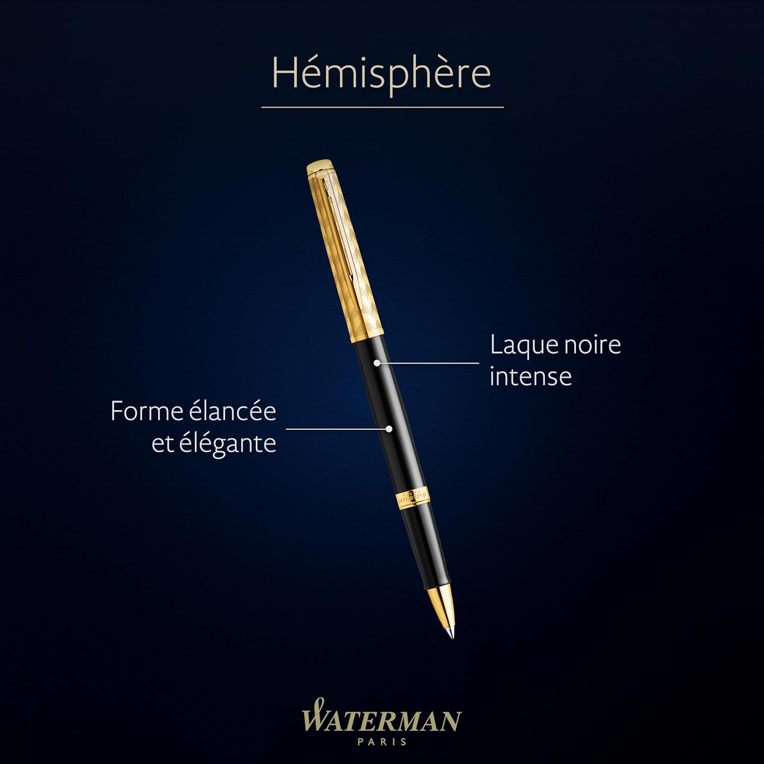 Detalle 2 de Waterman Hémisphère Stylo roller Noir Or