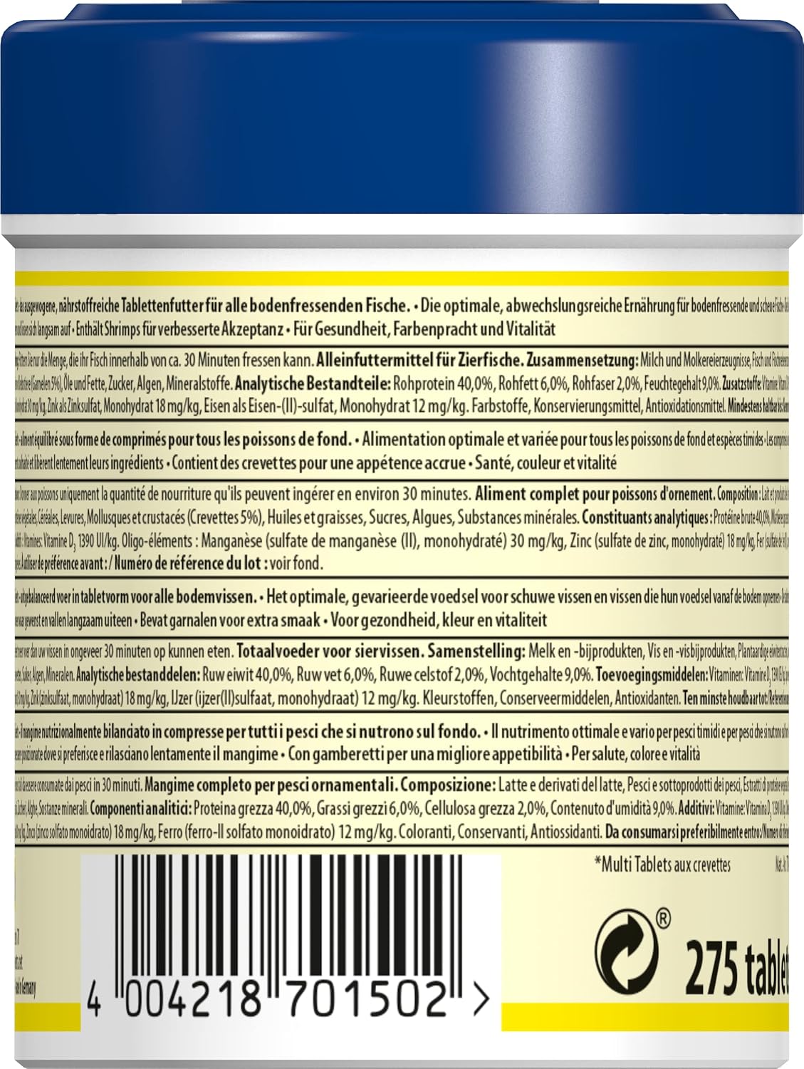 Detalle 2 de Tetra Tablets TabiMin – Tablettenfischfutter für Bodenfische (275 Tabletten Dose)