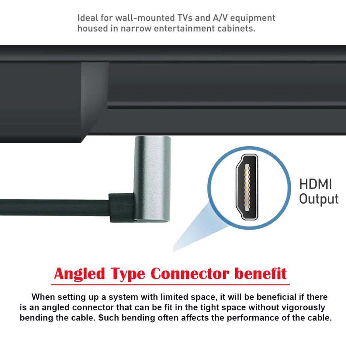 Thumbnail 2 de chenyang HDMI 2.1 Kabel – 90° Abgewinkelt, 8K@60Hz / 4K@120Hz, 48 Gbit/s, vergoldet, 1,0 m