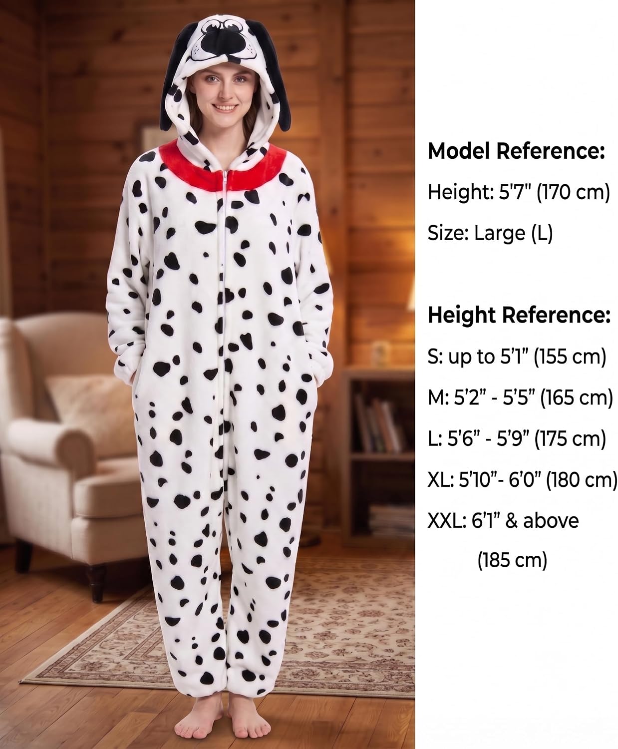 Detalle de Hundredmore Adult Animal Onesie Pajamas, Plush One-Piece with Hood and Pockets