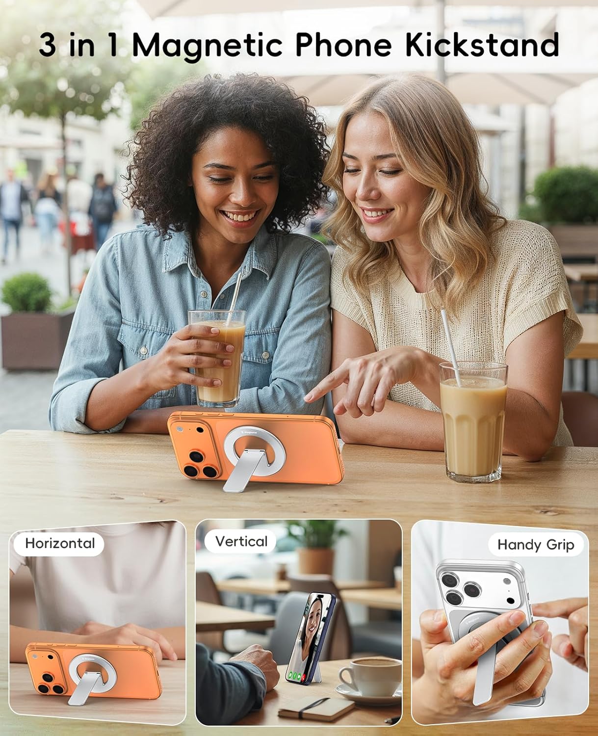 Thumbnail 1 de Magtame supporto magnetico Mag-Safe 3 in 1 ultra sottile (argento) per iPhone 17/16/15