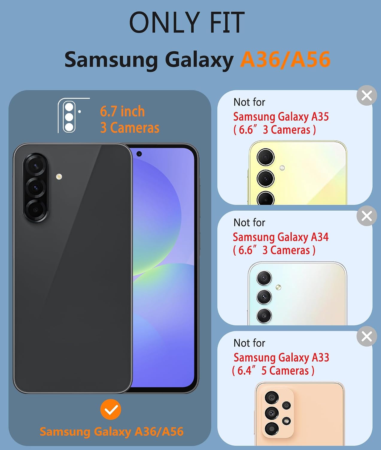 Detalle 2 de FNTCASE Dual-Layer Rugged Case for Samsung Galaxy A36 5G (Black) – Shockproof military bumper, 6.7 inch