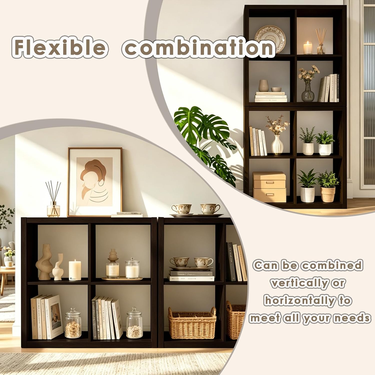 Detalle 1 de Endearing Limons 4-Cube Shelf Organizer, Chocolate, 30 mm Frame