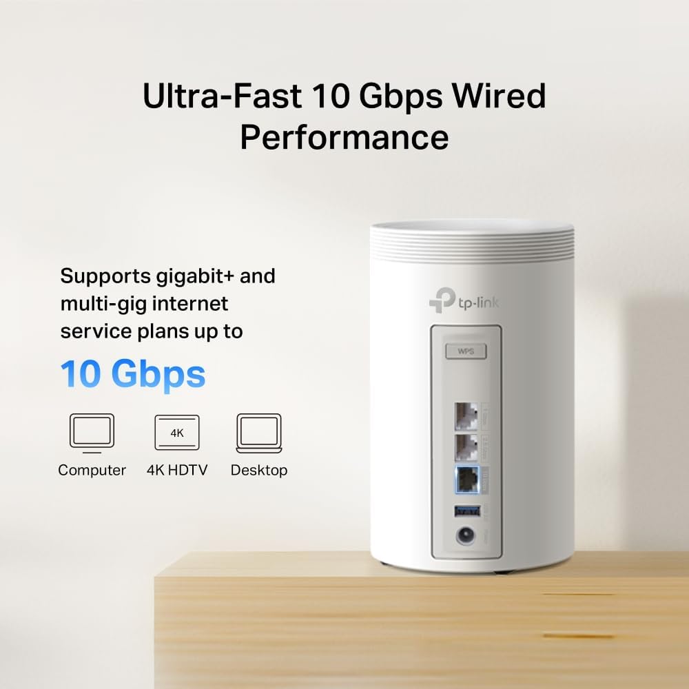 Thumbnail 4 de TP-Link Deco BE68 Wi‑Fi 7 Mesh WLAN Set (2er Pack) – BE14000 mit 10G-/2,5G-Ports und MLO