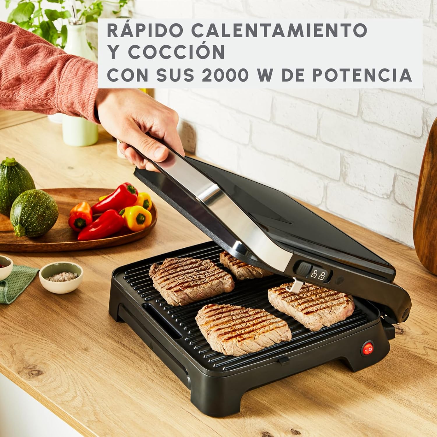 Detalle 2 de Moulinex Inicio GI2718 plancha paninis 2000W