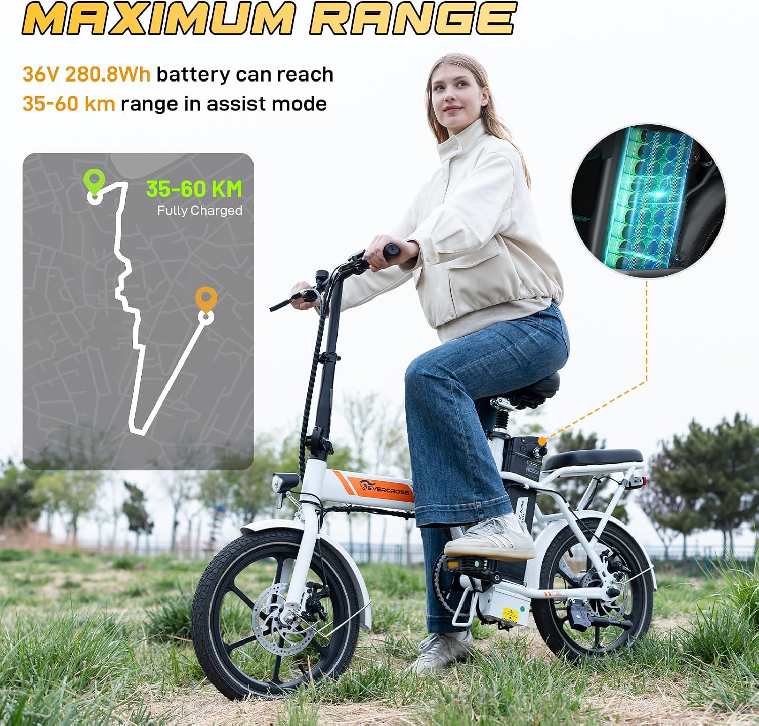 Thumbnail 1 de EVERCROSS Vélo électrique tout-terrain 250W 36V