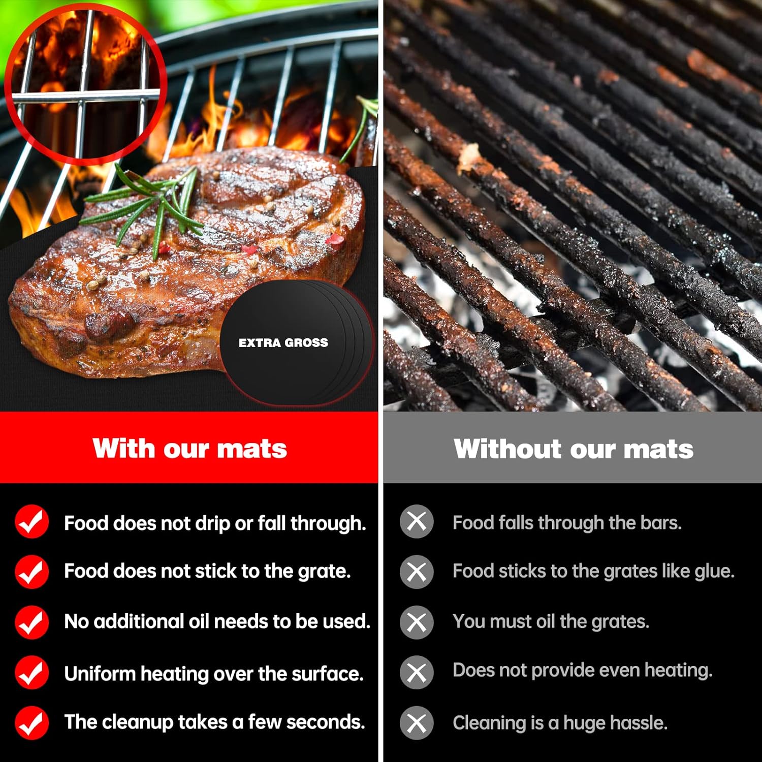 Detalle 2 de SPGOOD BBQ Grillmatte 40x32 cm