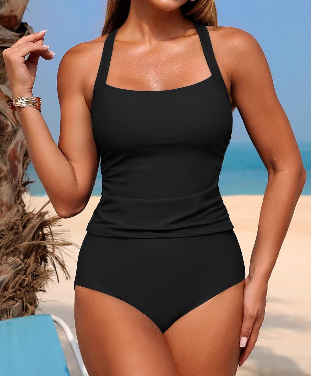 Thumbnail 1 de ZAFUL Women's Tankini Swimsuits: Tummy Control Two-Piece High-Waisted Swimwear
