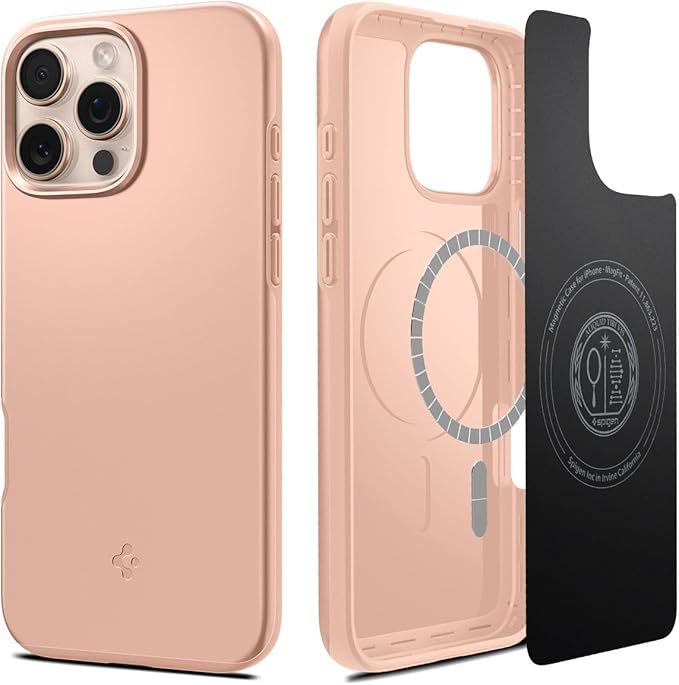 Detalle de Spigen Funda Thin Fit MagSafe para iPhone 16 Pro Max - Rosa Titanium