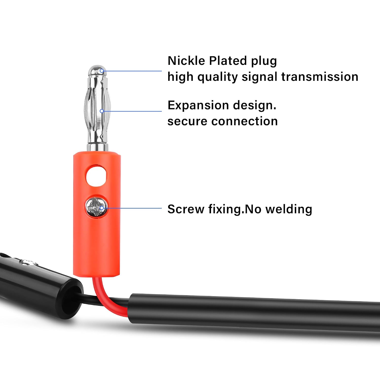 Detalle 2 de Banana plug cable 18AWG 0.5M 2 pack
