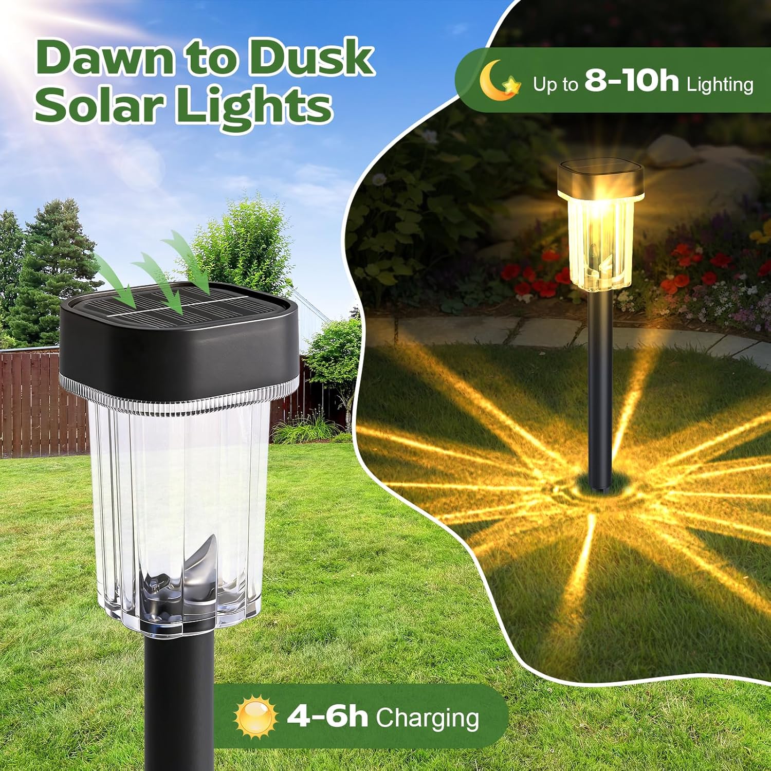 Thumbnail 3 de Auting Solarlampen für Außen Garten – 4er Set Warmweiß LED Gartenleuchten, IP65