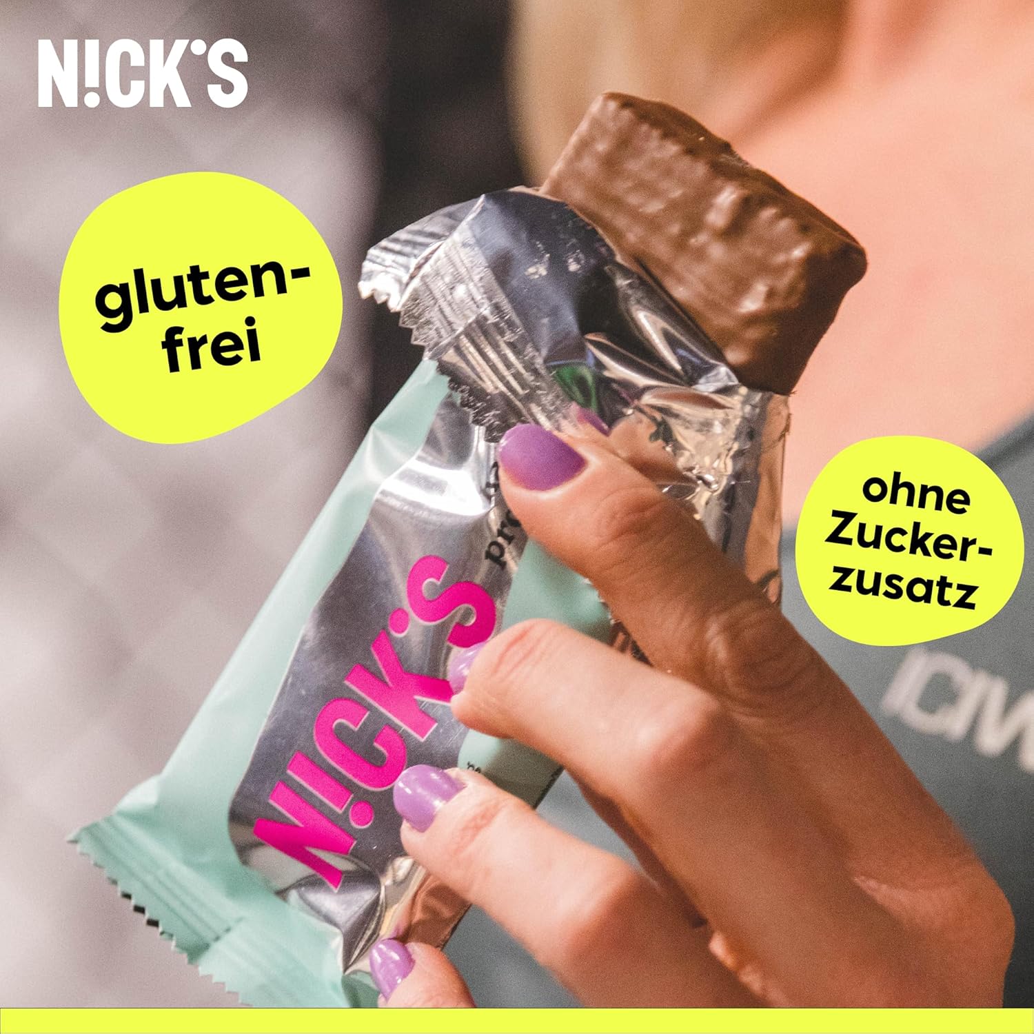 Detalle 2 de NICKS Protein Wafer Riegel Vanille – Low-Carb Proteinriegel ohne Zuckerzusatz, glutenfrei (25% Eiweiß)