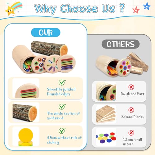 Detalle de Jouet Bebe 1 An – 3 en 1 Montessori: Jouet en Bois Éducatif pour Fille et Garçon par Wotoyd