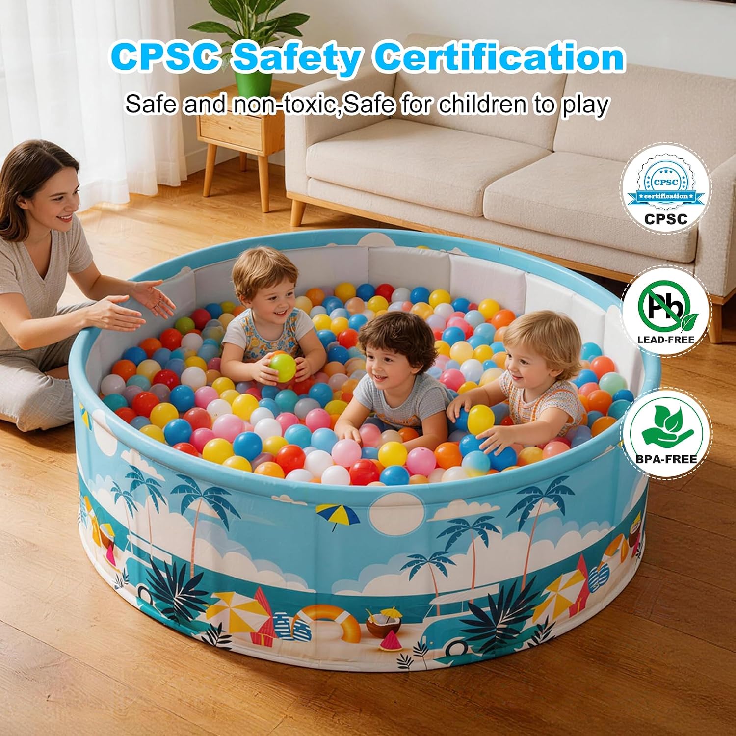 Thumbnail 3 de Foldable Swimming Pool for Kids 62.9" x 17.7" — Large, Portable, and Multi-Purpose