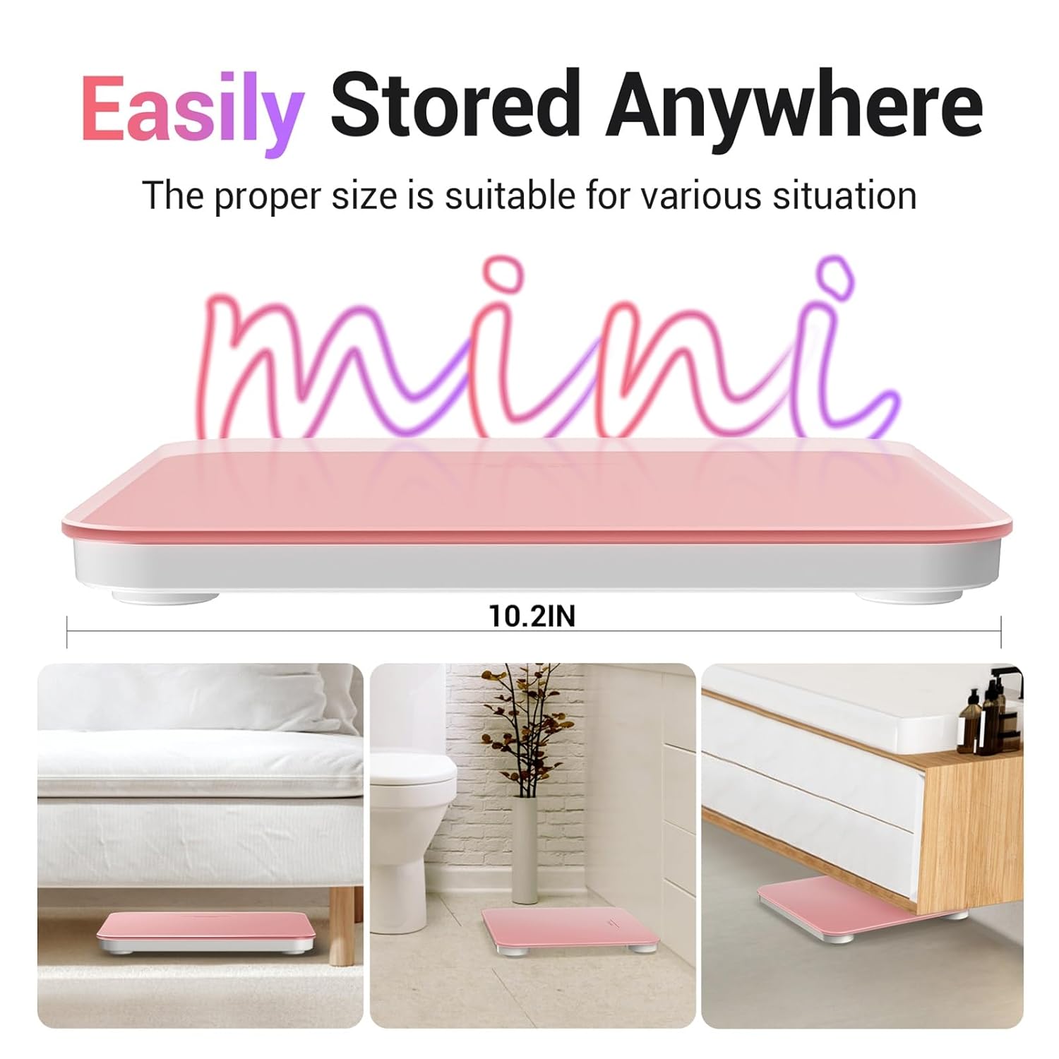 Thumbnail 2 de Ovutek Pink Bathroom Scale: High-Accuracy Digital Weighing With Durable Tempered Glass