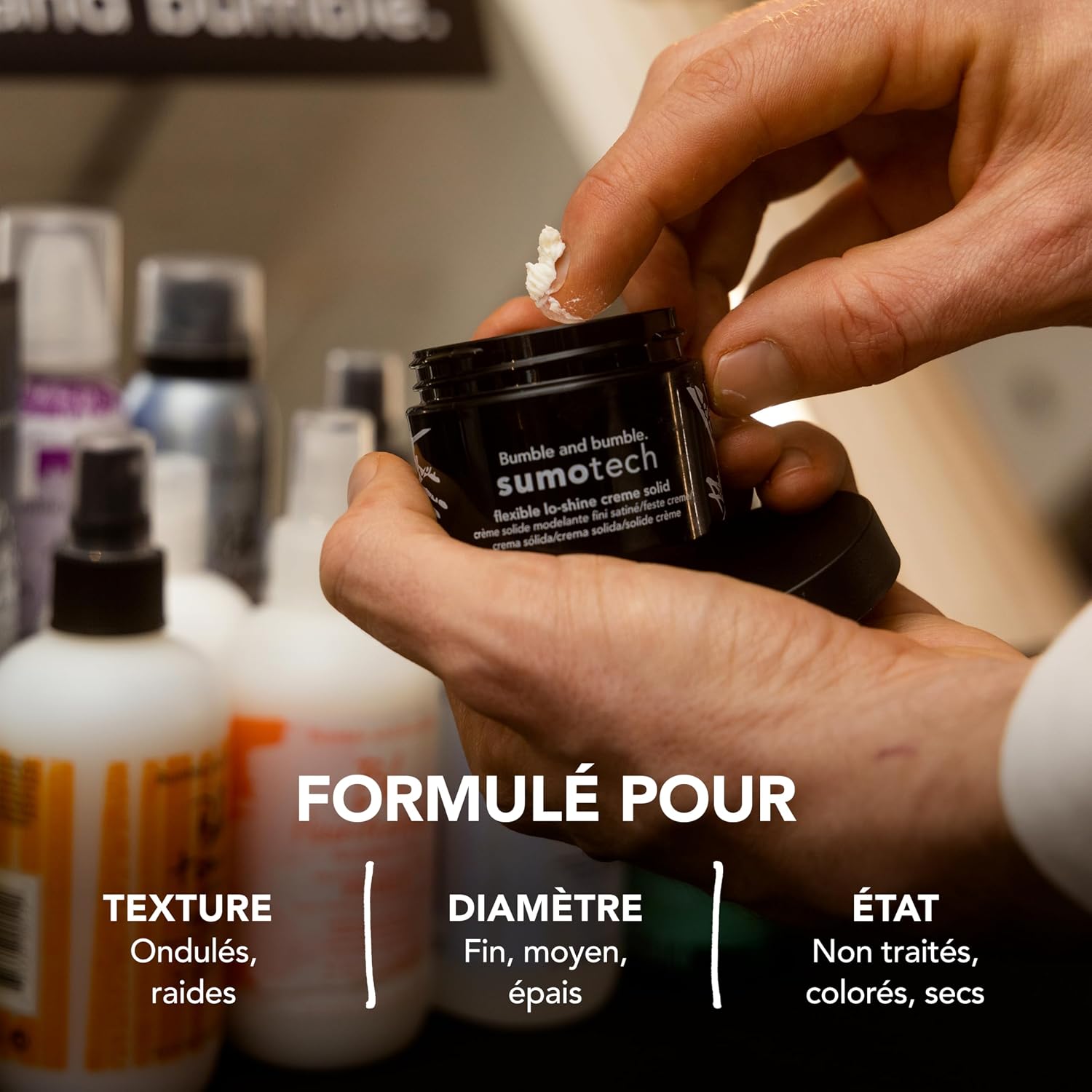 Detalle de Bumble and bumble SumoTech Sumo Tech Flexible Lo-Shine Creme Solid (pâte de modelage) 50 ml
