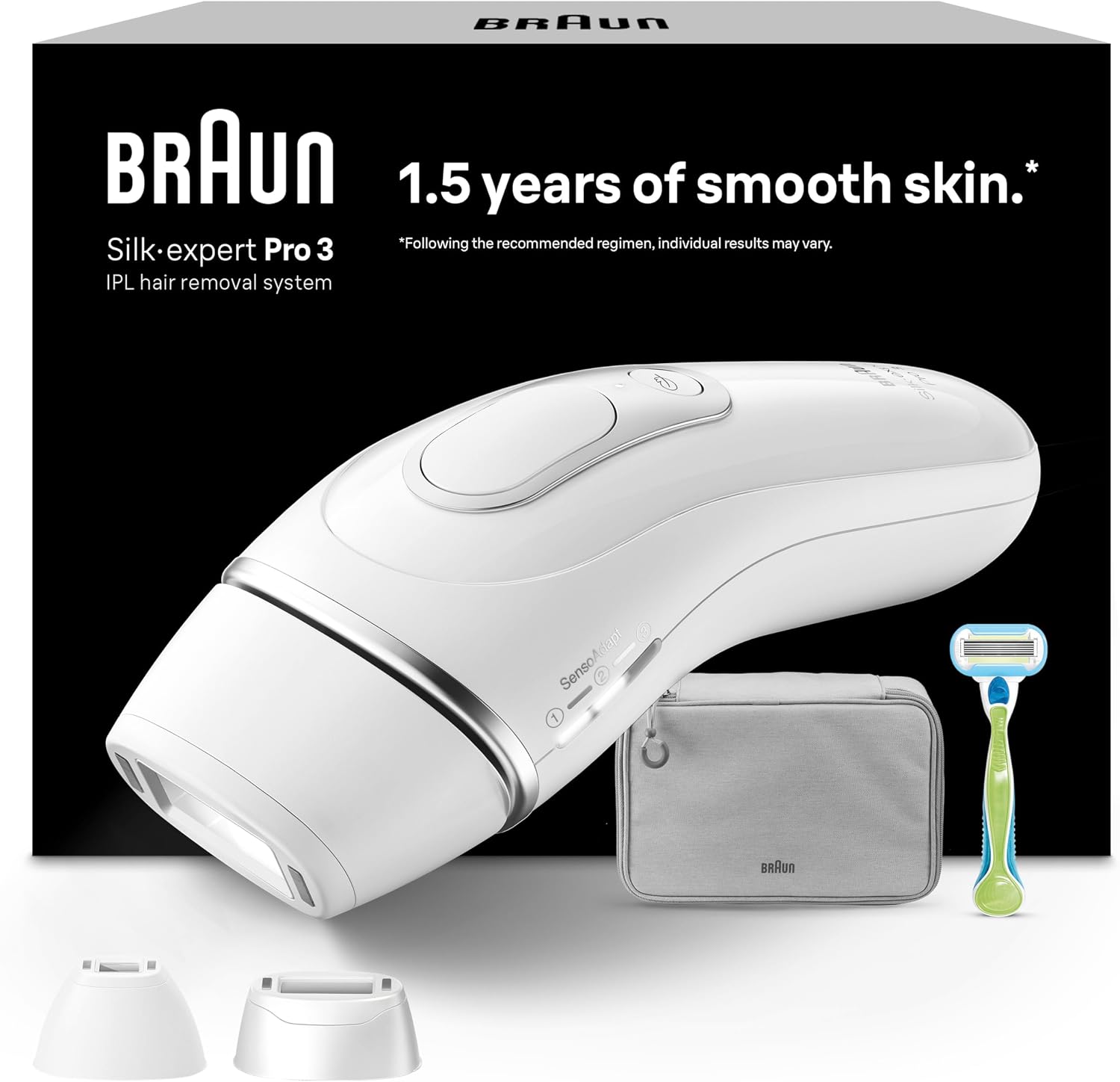 Braun Epilateur Lumière Pulsée Silk·expert Pro 3 PL3222 – épilation semi-définitive à domicile
