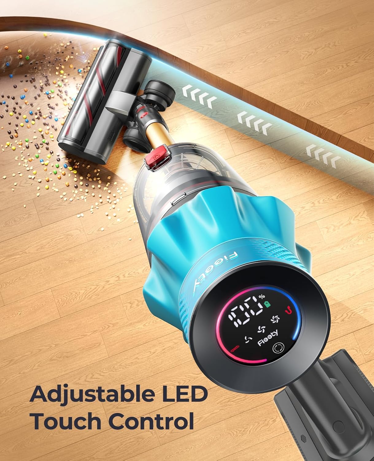 Thumbnail 5 de Fieety Cordless Vacuum Cleaner (V7 Pro) – Stick Vacuum with 65 mins runtime, 50KPa suction and anti-hair wrap