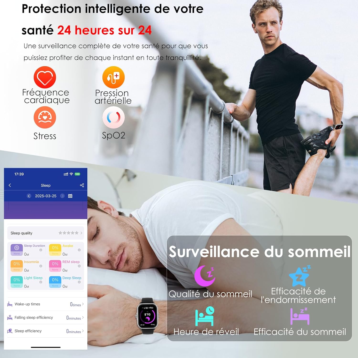 Thumbnail 3 de YYKY Montre Connectée Santé avec ECG, HRV et Pression artérielle – 2,01'' – Suivi 24h & Notifications