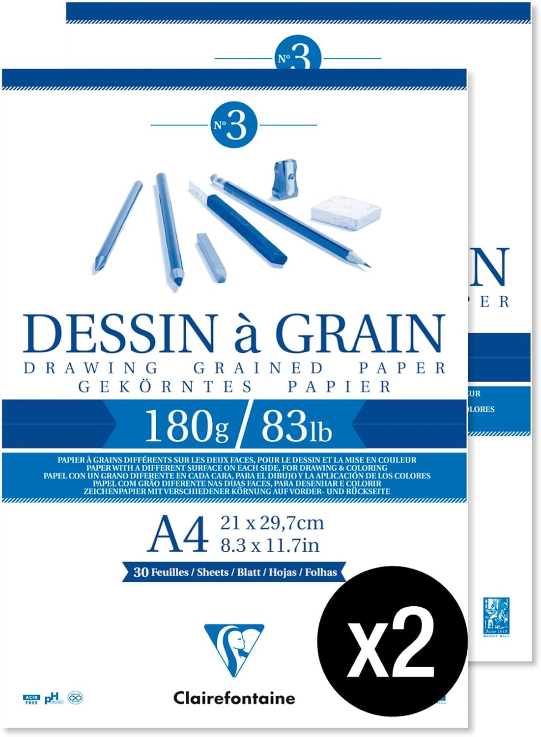 Clairefontaine 96624AMZC Bloc A4 30 f. 180g 📄