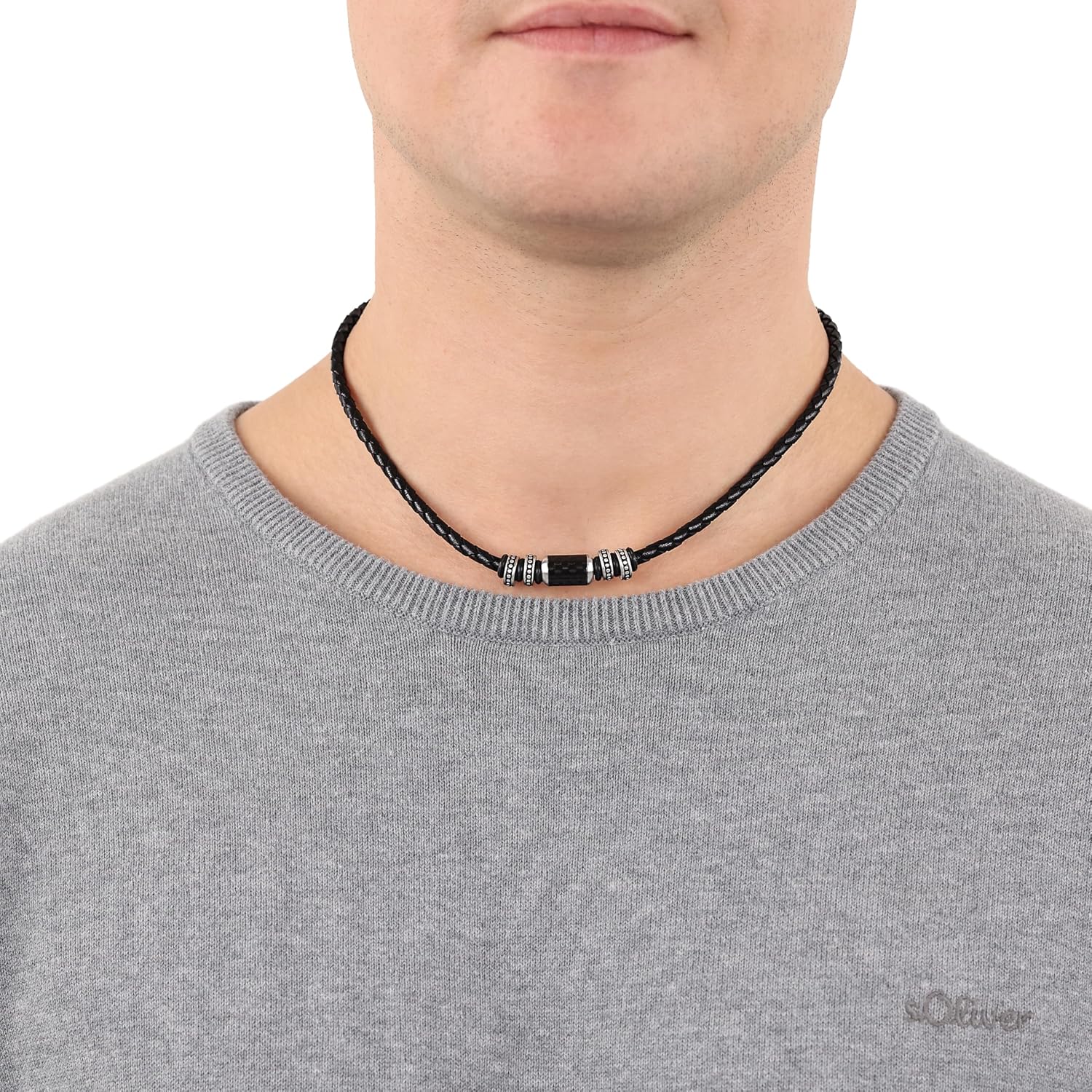 Thumbnail 1 de s.Oliver Collar de cuero inoxidable 47 cm