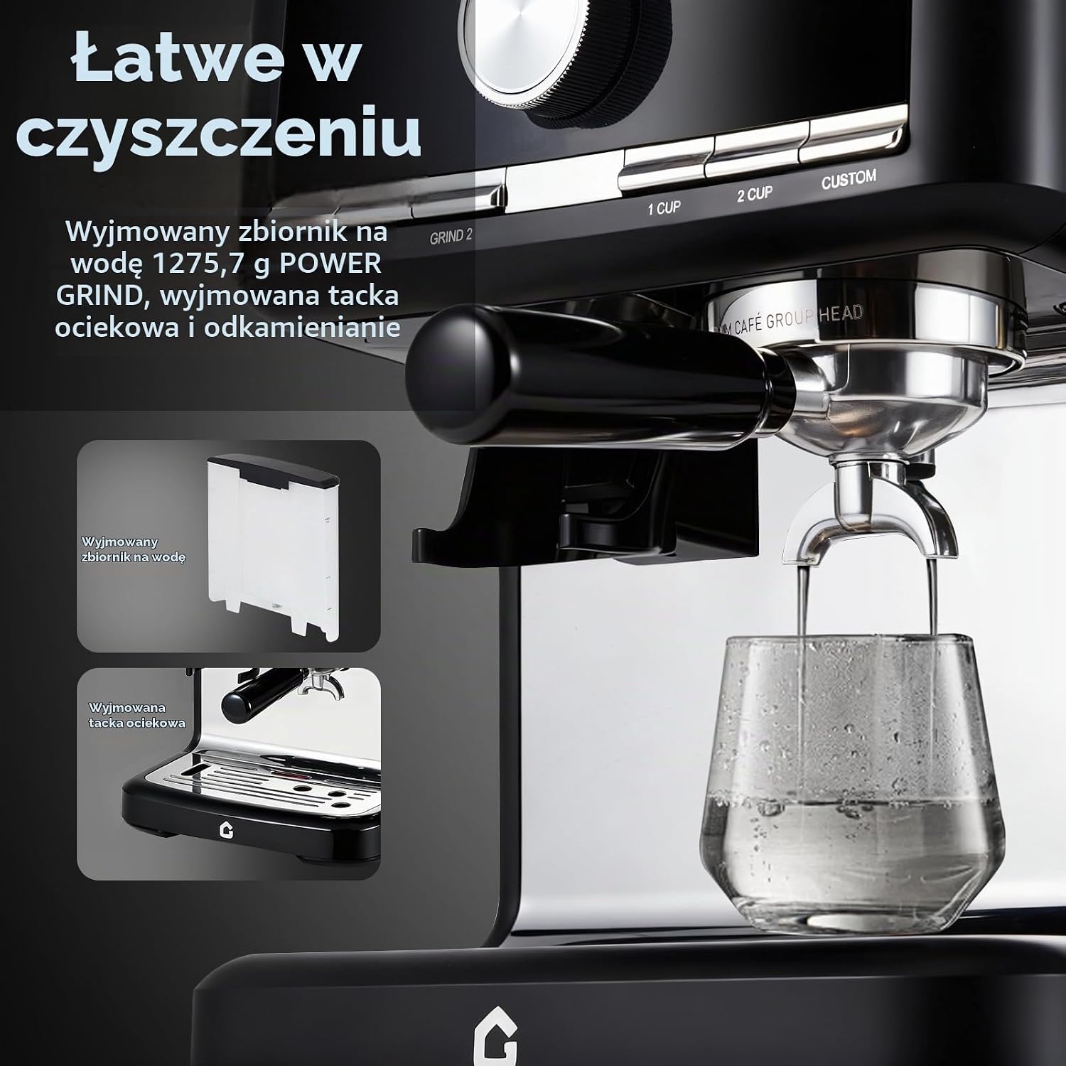 Thumbnail 5 de GarveeTech półautomatyczny ekspres do kawy 20 barów, młynek 30 ustawień