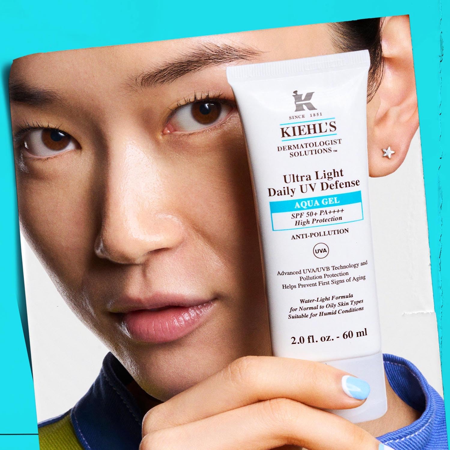 Detalle de KIEHL'S Ultra Light Daily UV Defense Aqua Gel SPF 50 – Leichter Sonnenschutz für ölige Haut