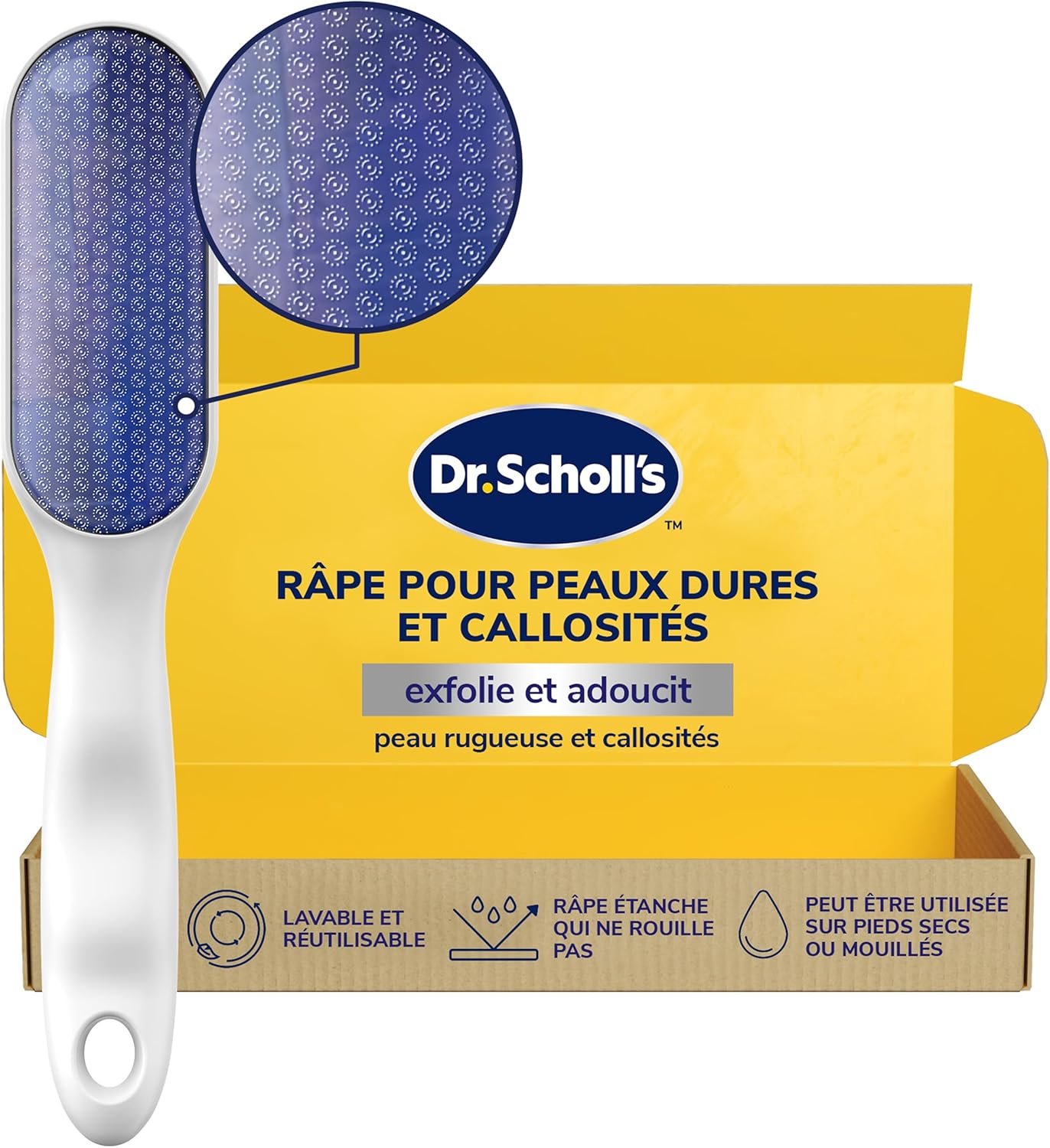 Dr. Scholl’s Râpe Pieds Manuelle en Nano Verre – Élimine en douceur les callosités