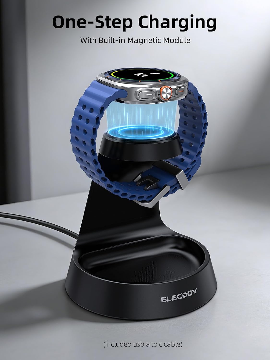 Detalle 2 de Watch Charger for Samsung Galaxy Watch: All-in-One Dock with Jewelry Tray