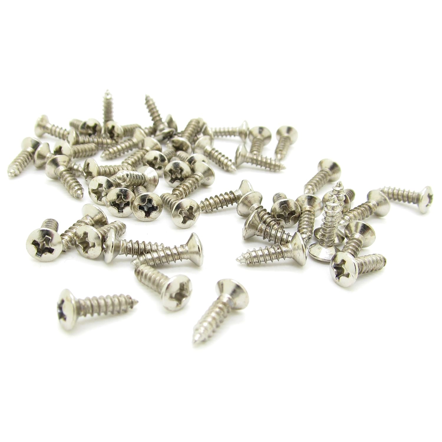 Detalle 2 de JIUWU CA-LSYS082 Guitar Pickguard Screws, Chrome, 2 mm x 12 mm, 100-Pack