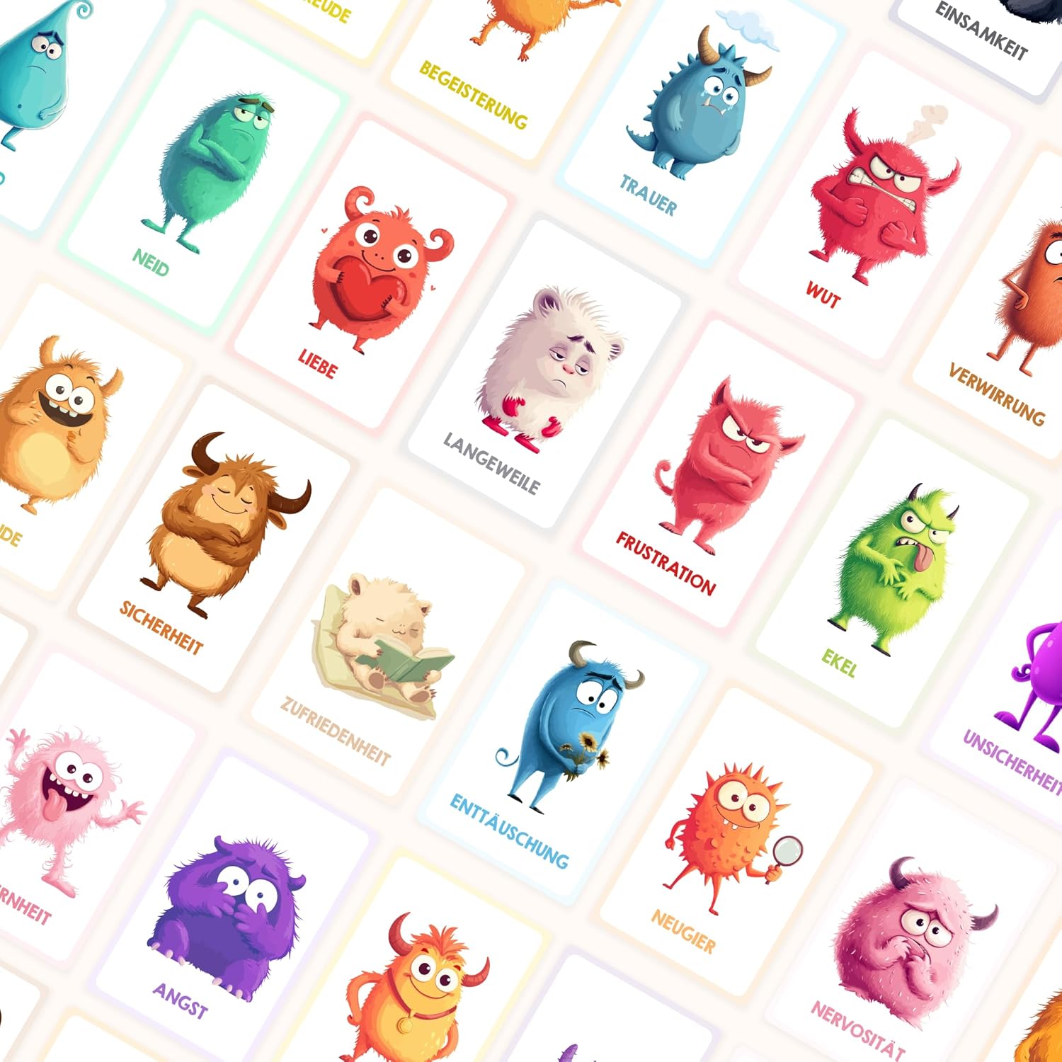 Detalle 2 de Edubini Gefühlskarten für Kinder – 30 Emotionskarten mit Erklärtexten