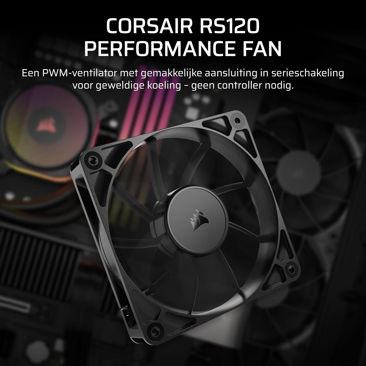 Detalle 2 de CORSAIR RS120 CO-9050188-WW 120mm PWM-ventilator met daisy-chain