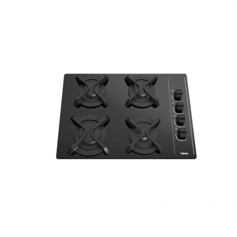 Detalle de Teka GBC 64003 KBA Placa gas butano 4 zonas cristal negro