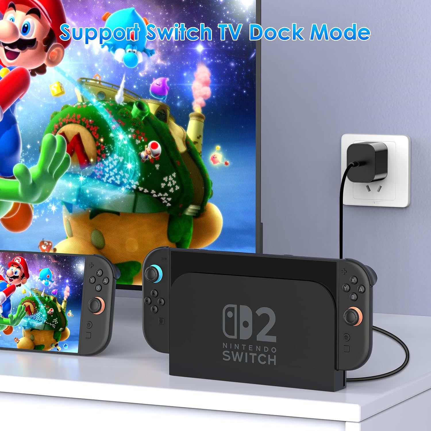 Detalle de 60W Charger for Nintendo Switch 2: Fast USB-C Charging for Switch 2, OLED, Lite, Steam Deck and More
