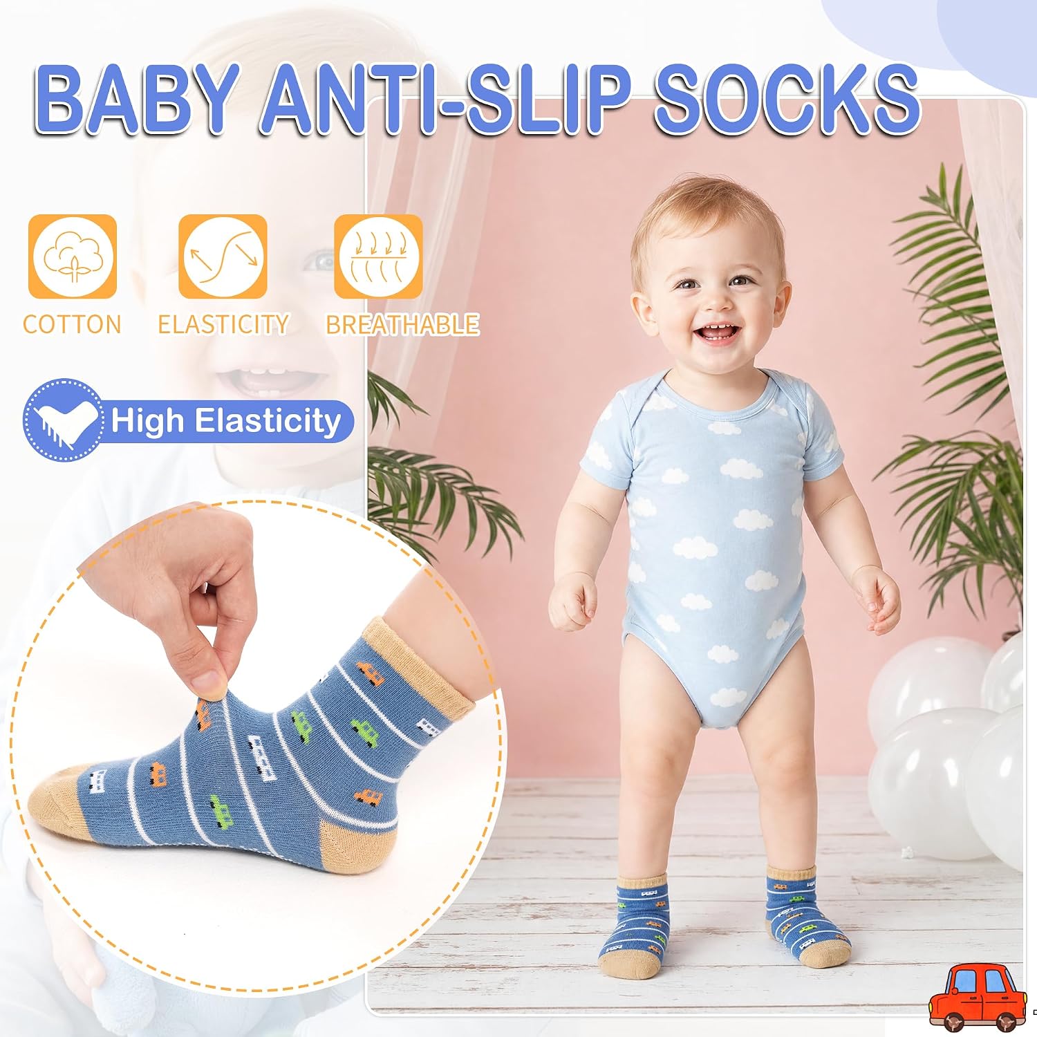 Thumbnail 2 de HYCLES Baby Grip Socks: 12-Pair Non-Slip Pack for 0–7 Years