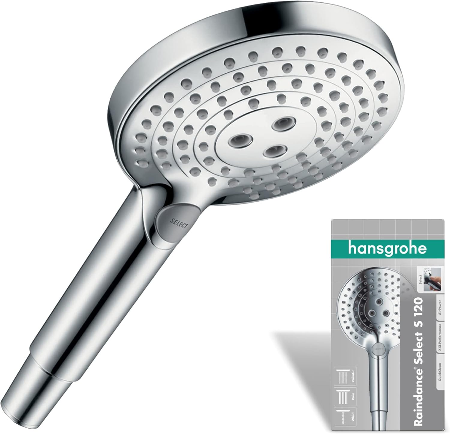 Thumbnail 3 de Hansgrohe Raindance Select S Duschkopf – 3 Strahlarten, 150 mm, AirPower, QuickClean
